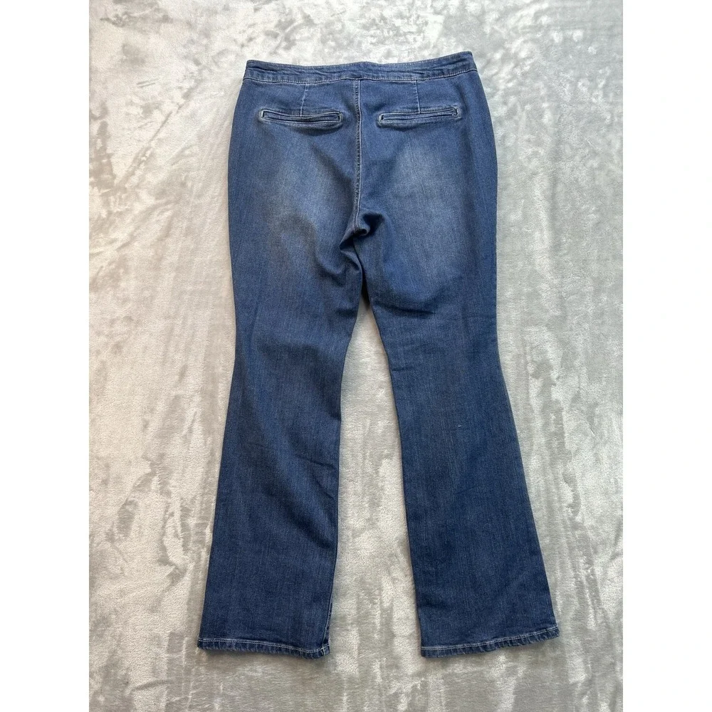 D. Jeans Womens Sz 14 Blue BootCut Slash Pocket High Rise Western Cowgirl Boho